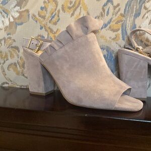 Seychelles grey peep toe heels